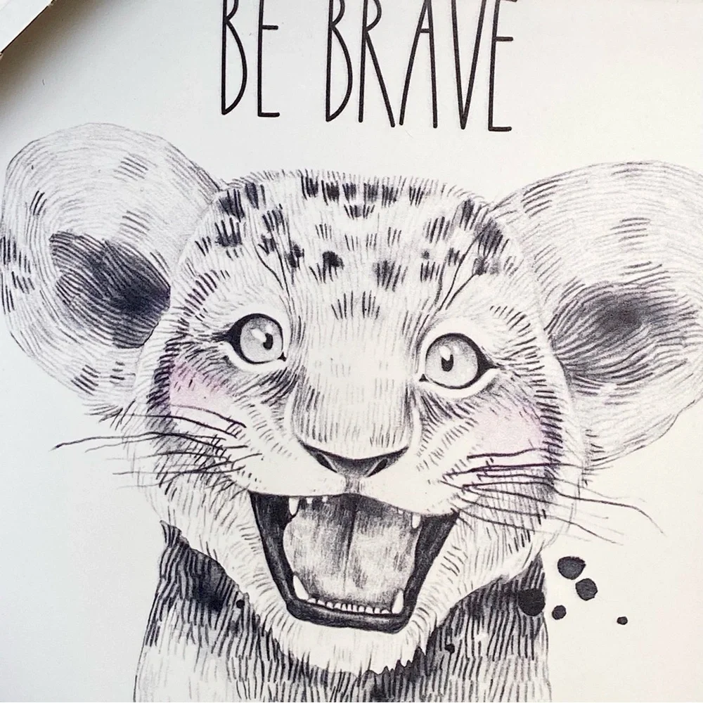Be Brave Baby Animal Nursery Art Wood Frame